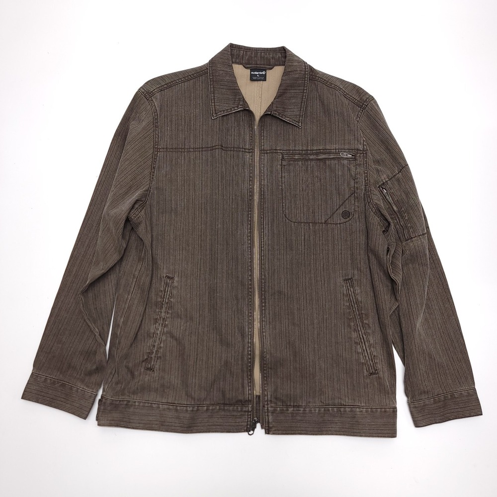 Solaris Brown Jacket‎ Coat Men's Large Stiff Cotton Y2K Dennim